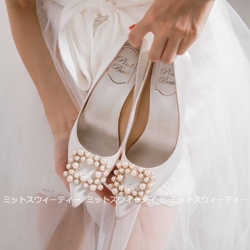 ウェディングシューズ パンプス ピンヒール レディースシューズ ウエディング シューズ 結婚式 花嫁 ブライダル 二次会 パーティー ハイヒール ポインテッドトゥ |  | 01