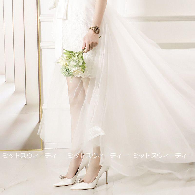 ウェディングシューズ ポインテッドトゥ靴 ウエディング パーティー ハイヒール ピンヒール 白 赤 シャンパン 結婚式 花嫁 ブライダルシューズ 海外挙式 上品 Sz16 ミットスウィーティー 通販 Yahoo ショッピング