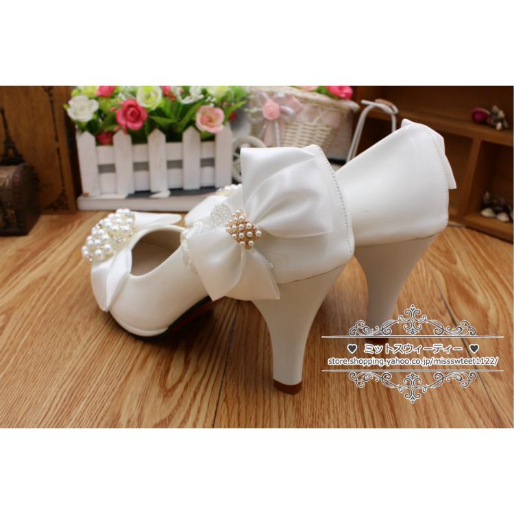 ウエディングシューズ 0.5/3/5/8cmヒール ウェディングシューズ パンプス ハイヒール フラットシューズ 結婚式 花嫁 ブライダル 二次会 パーティー 披露宴 |  | 10