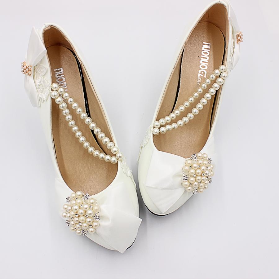 ウエディングシューズ 0.5/3/5/8cmヒール ウェディングシューズ パンプス ハイヒール フラットシューズ 結婚式 花嫁 ブライダル 二次会 パーティー 披露宴 |  | 02