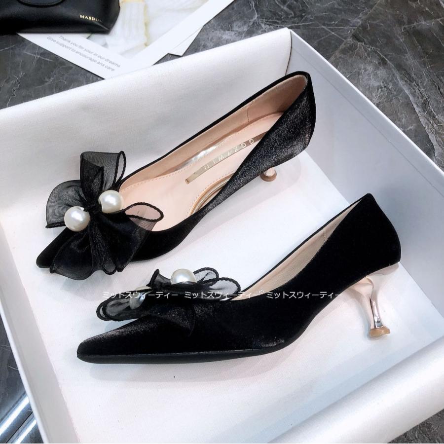 ウエディングシューズ レディース 白 赤 黒 ブライダル 花嫁 二次会 結婚式 リボン 発表会 パーティーパンプス ハイヒール ピンヒール 披露宴 5cm/8cmヒール |  | 04