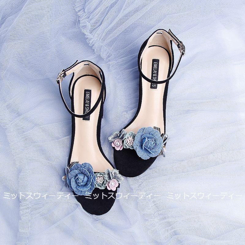 ウエディングシューズ?結婚式?ウェディング ハイヒール?二次会?パーティー フォマールサンダル?花嫁?2次会?披露宴?ブライダル ホワイト ブラック 太めヒール |  | 04