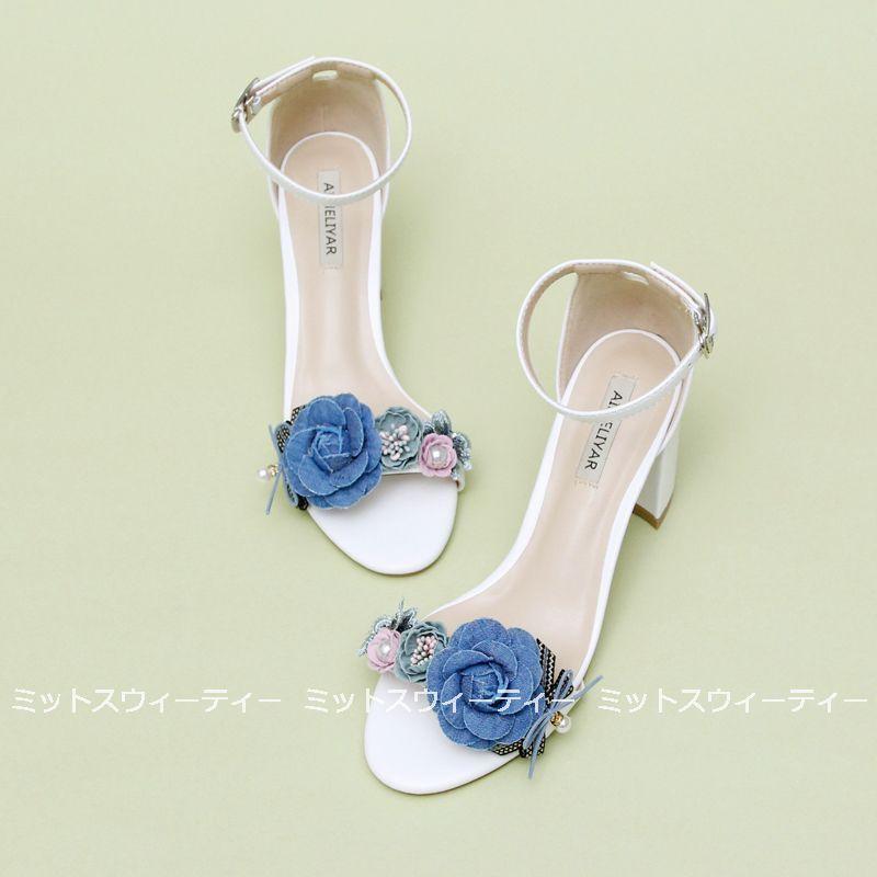 ウエディングシューズ?結婚式?ウェディング ハイヒール?二次会?パーティー フォマールサンダル?花嫁?2次会?披露宴?ブライダル ホワイト ブラック 太めヒール |  | 09