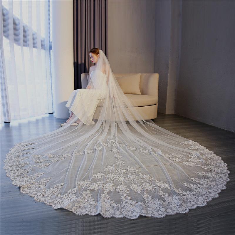 値引き‼️ロングベール　結婚式　ウエディング　小物 ウエディングベール ウェディングベール レース ヴェール ロング丈