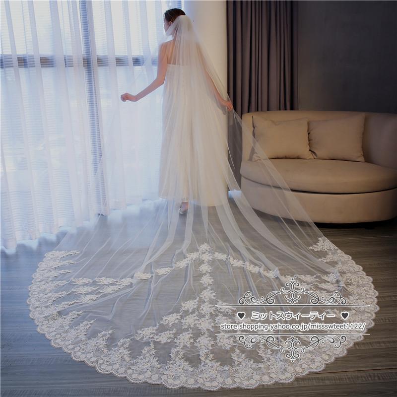 ウエディングベール ウェディングベール レース ヴェール ロング丈