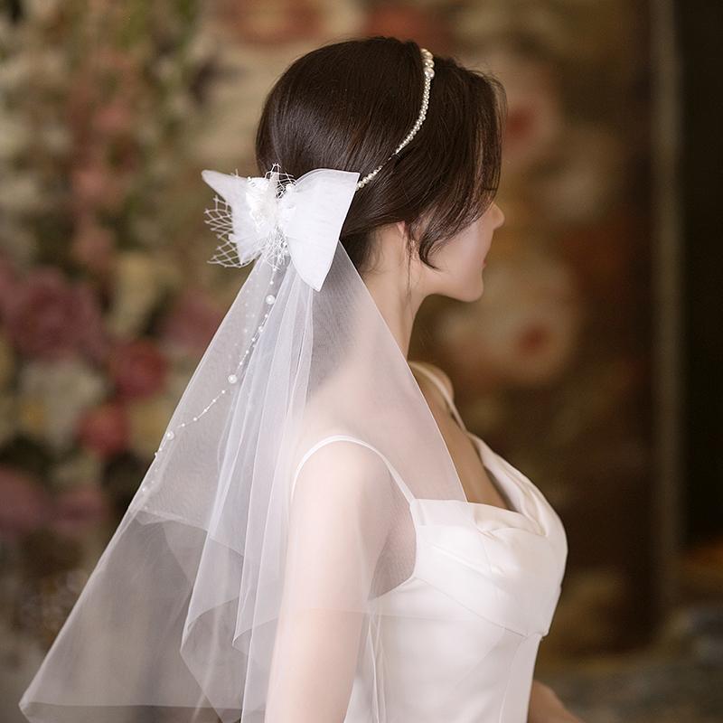 ウエディングベール ウェディングベール ミニベール パールヘアバンド  