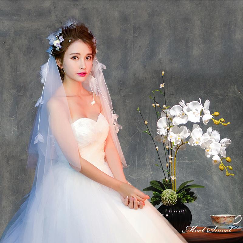 ウエディングベール ウェディングベール フラワー揺れる 花 ミドル