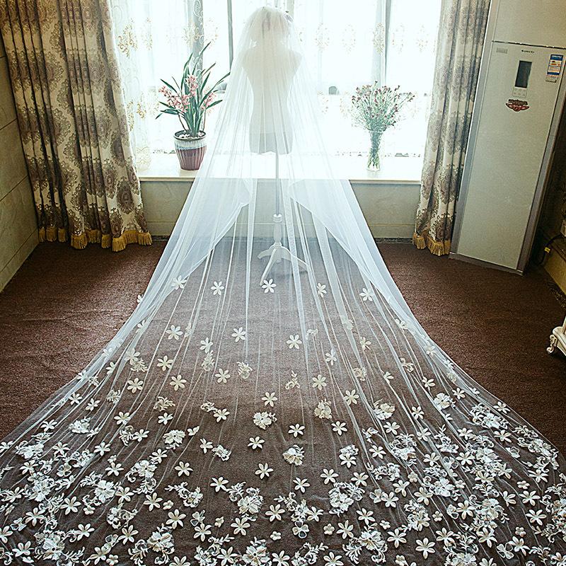 ウエディングベール ウェディングベール ロングベール フラワー レース