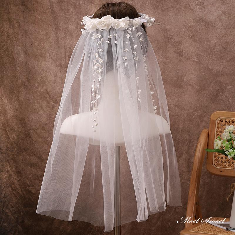 ウェディングベール ミドルベール 花冠ベール ミディアムベール