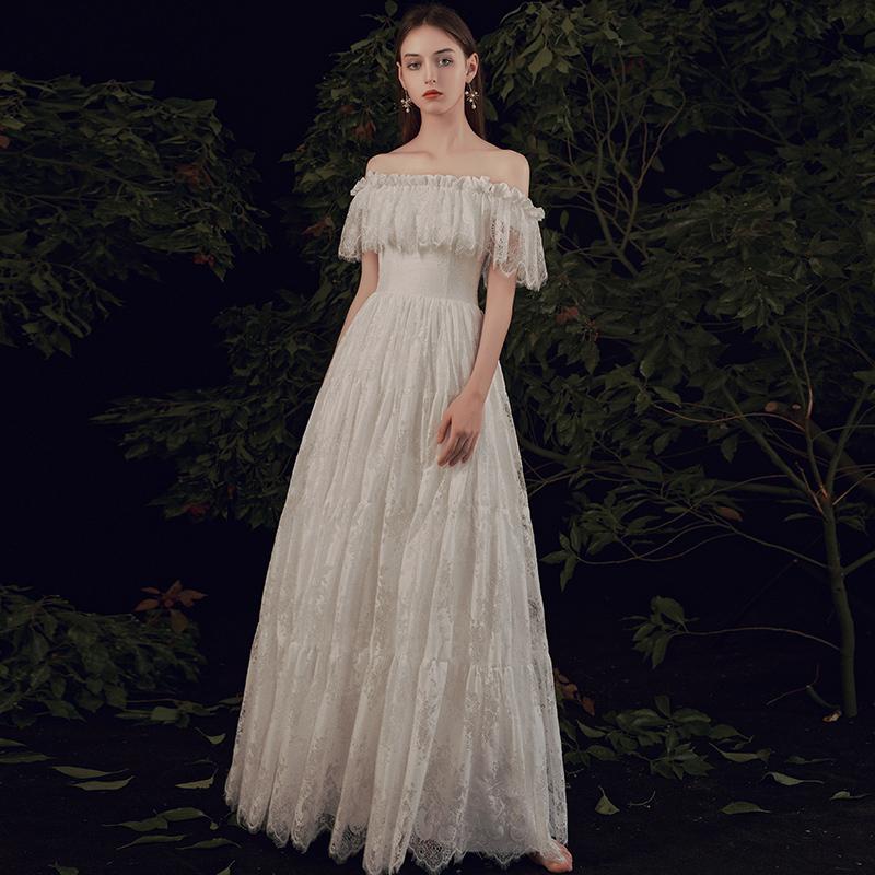 ウェディングドレス 二次会 結婚式 披露宴 ブライダル ロングドレス 花嫁 オフショルダー ウエディングドレス Aライン オフホワイト 編み上げ サイズオーダー Wd1131 ミットスウィーティー 通販 Yahoo ショッピング