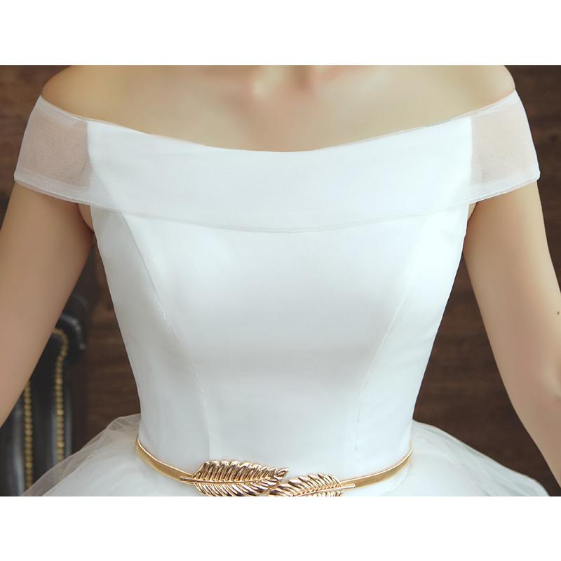 ウェディングドレス ウエディングドレス 二次会 結婚式 前撮り ブライダル ロングドレス 花嫁 プリンセスドレス プリンセスラインドレス フリル オフショルダー_7