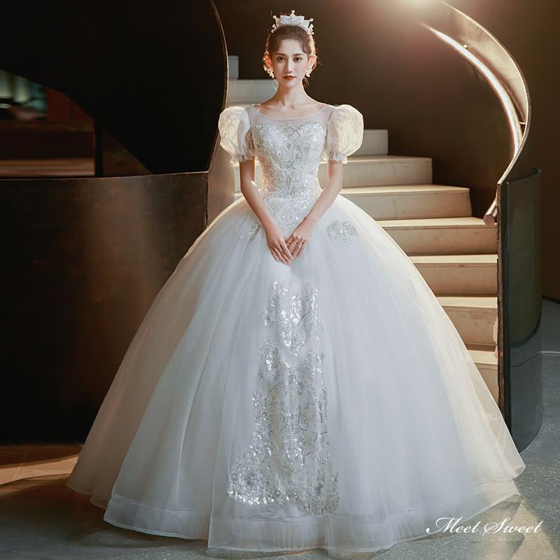 ウェディングドレス ロングドレス プリンセスドレス プリンセスライン