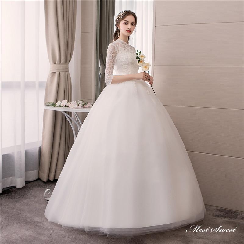 ウェディングドレス ロングドレス プリンセスラインドレス Aラインドレス 長袖 二次会 結婚式 前撮り 花嫁 ウエディングドレス チュール 挙式 ブライダル_2