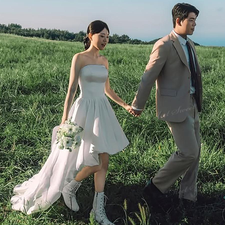 ウェディングドレス　ミニドレス　前撮り/二次会 ウェディングドレス ミニドレス 結婚式 ウエディングドレス 二次会