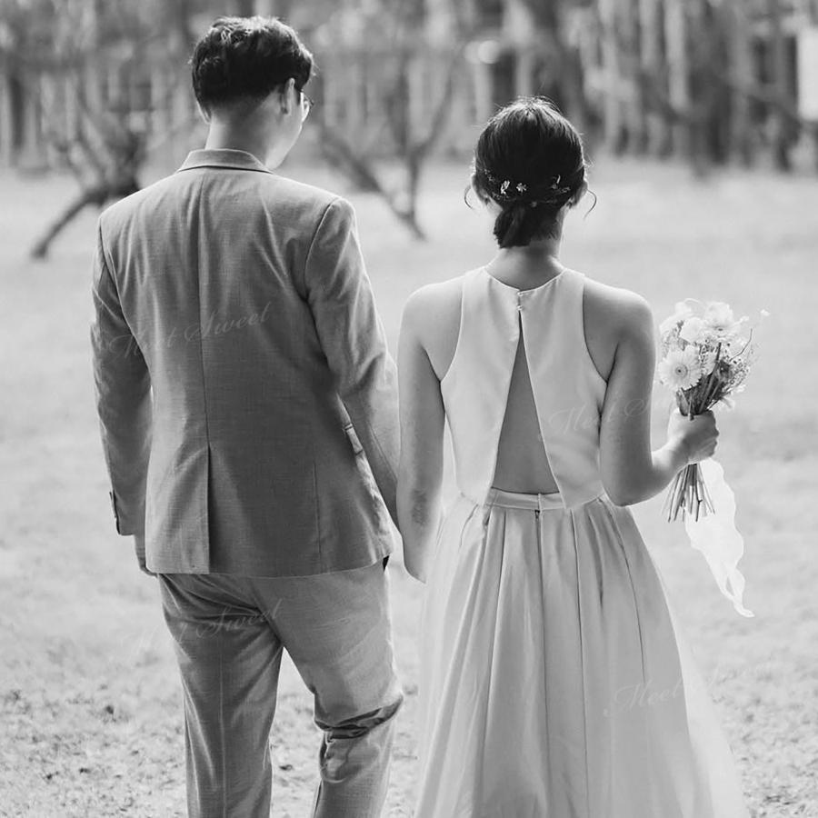 ウェディングドレス セパレート スレンダーライン ツーピース サテン