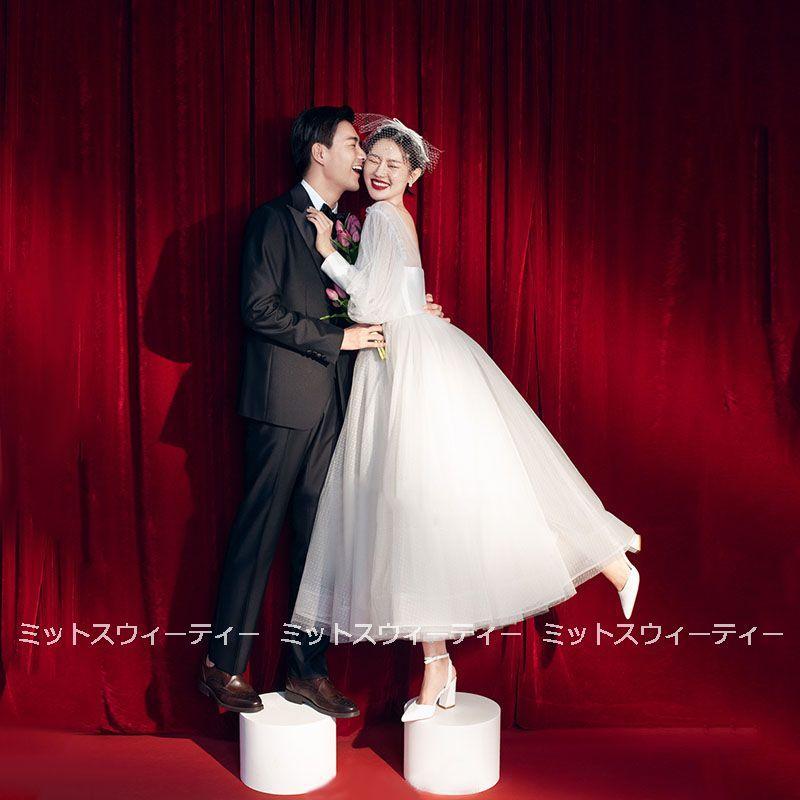 ウェディングドレス 二次会 レディース服 パフスリーブ 定番再入荷 Www Portdakar Sn