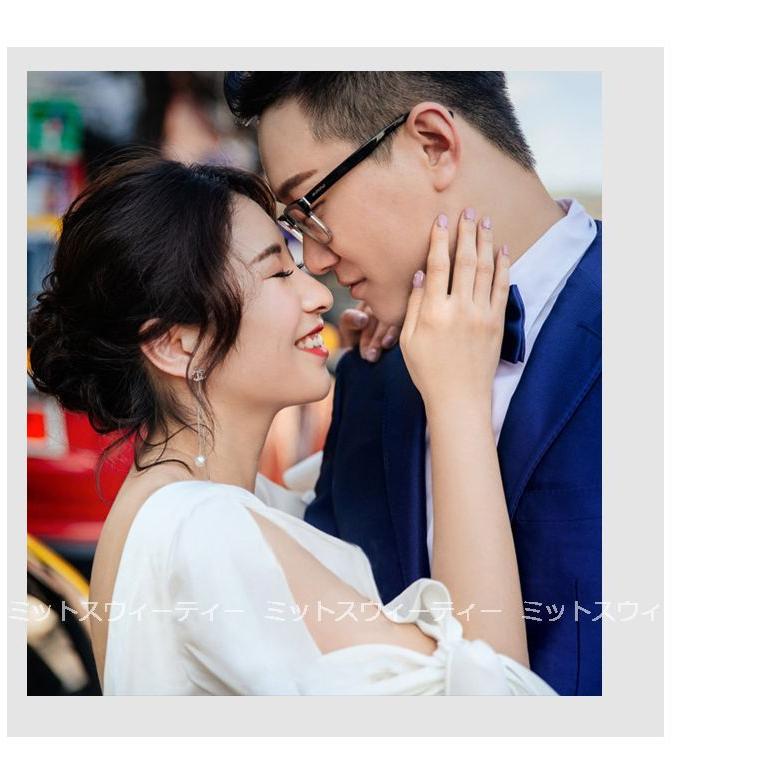 ウエディングドレス 二次会 袖あり ワイドパンツ オールインワン 結婚