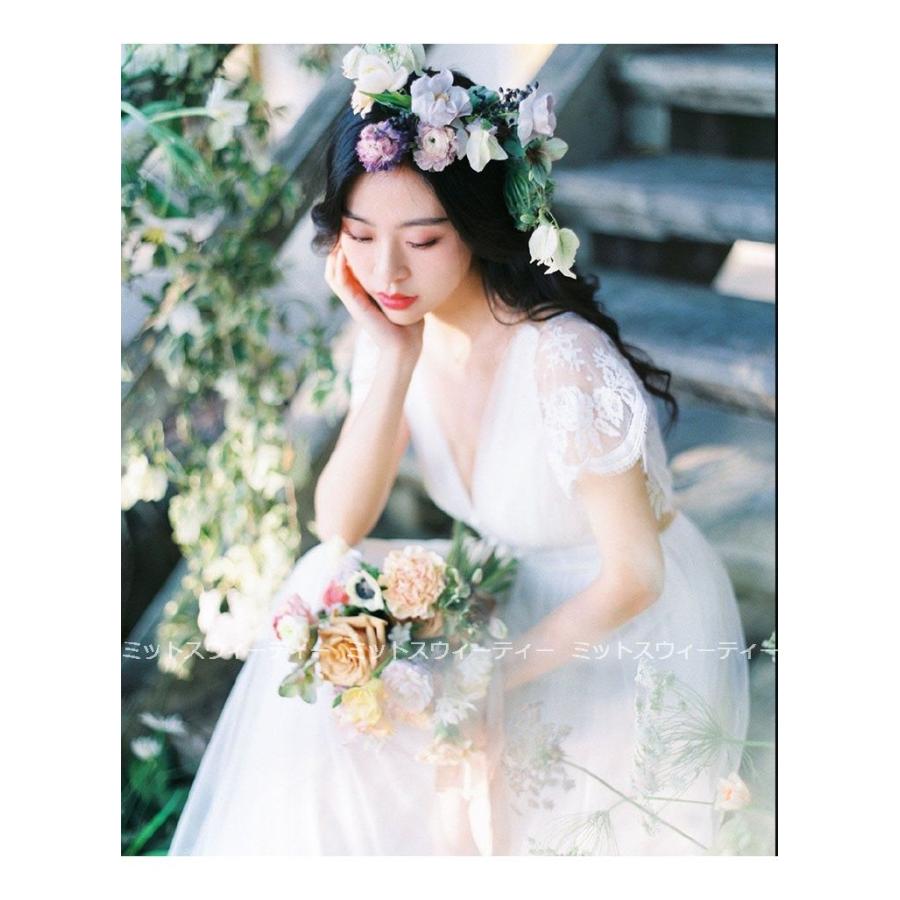 ウエディングドレス 花嫁 白 二次会 aライン チュール ふわふわ ロングドレス 結婚式 ブライダル 大きいサイズ パーティードレス 海外挙式 演奏会 披露宴 撮影_5