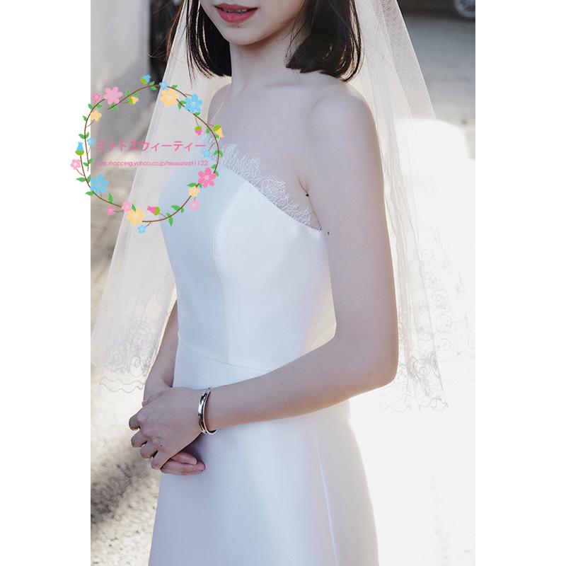 パーティードレス 結婚式 袖なし ミディアム丈 ビスチェ ブライダル 二次会 花嫁 発表会 フォトウェディング リゾートウェディング 撮影 挙式 スレンダードレス