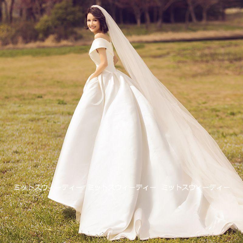 ウエディングドレス サテン 結婚式 aライン プリンセスドレス ウエディングドレス サテン 結婚式 aライン プリンセスドレス
