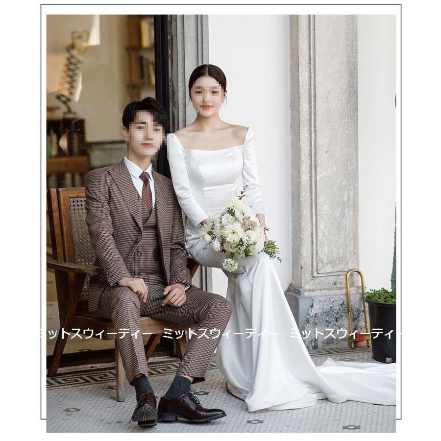 ウェディングドレス ロングドレス 長袖 スクエアネック 結婚式 ウェディングドレス ロングドレス 長袖 スクエアネック 結婚式
