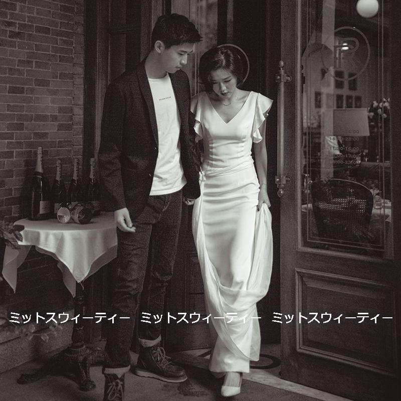 ウェディングドレス ロングドレス 結婚式 ウエディングドレス バック