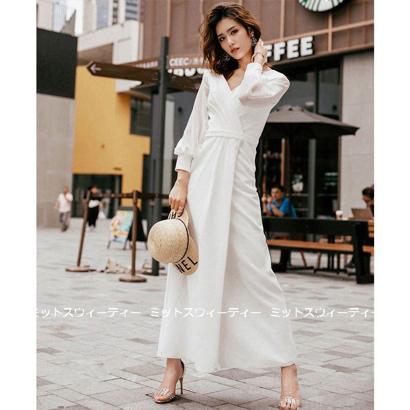 ウェディングドレス ロングドレス 結婚式 長袖 ウエディングドレス 二次会 花嫁 前撮り カジュアル サテン ホワイト シンプル リゾート ワンピース フォーマル Wd538 ミットスウィーティー 通販 Yahoo ショッピング