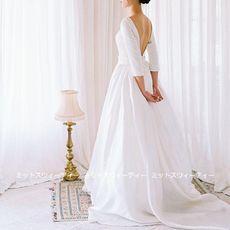 ウェディングドレス ロングドレス バックレス Aライン 結婚式 ウェディングドレス ロングドレス バックレス Aライン 結婚式