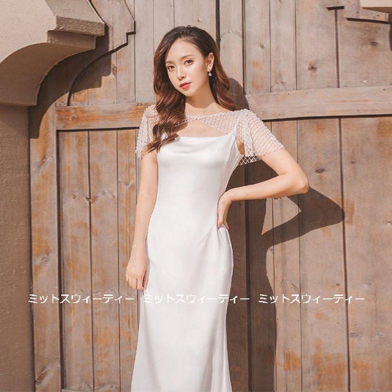 ウェディングドレス ウエディングドレス ロングドレス 結婚式 二次会 花嫁 前撮りドレス サテン オフホワイト フォトウエディング 披露宴 海外挙式 スレンダー