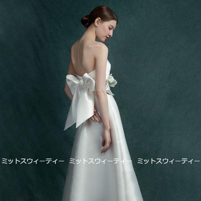 ウェディングドレス 二次会 前撮り 海外挙式 花嫁 ベアトップ ビスチェ