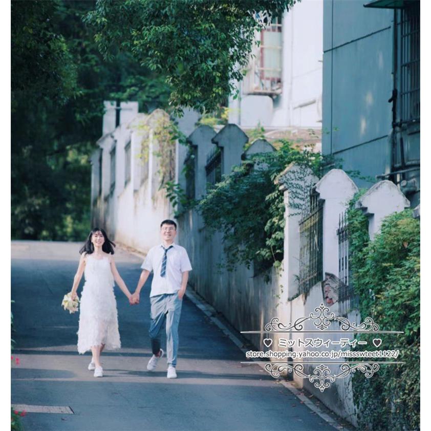 ウェディングドレス 二次会 前撮り 海外挙式 花嫁 フォト キャミソール リゾートドレス 結婚式 ブライダル パーティードレス ワンピース 軽い カジュアル ソフト_16