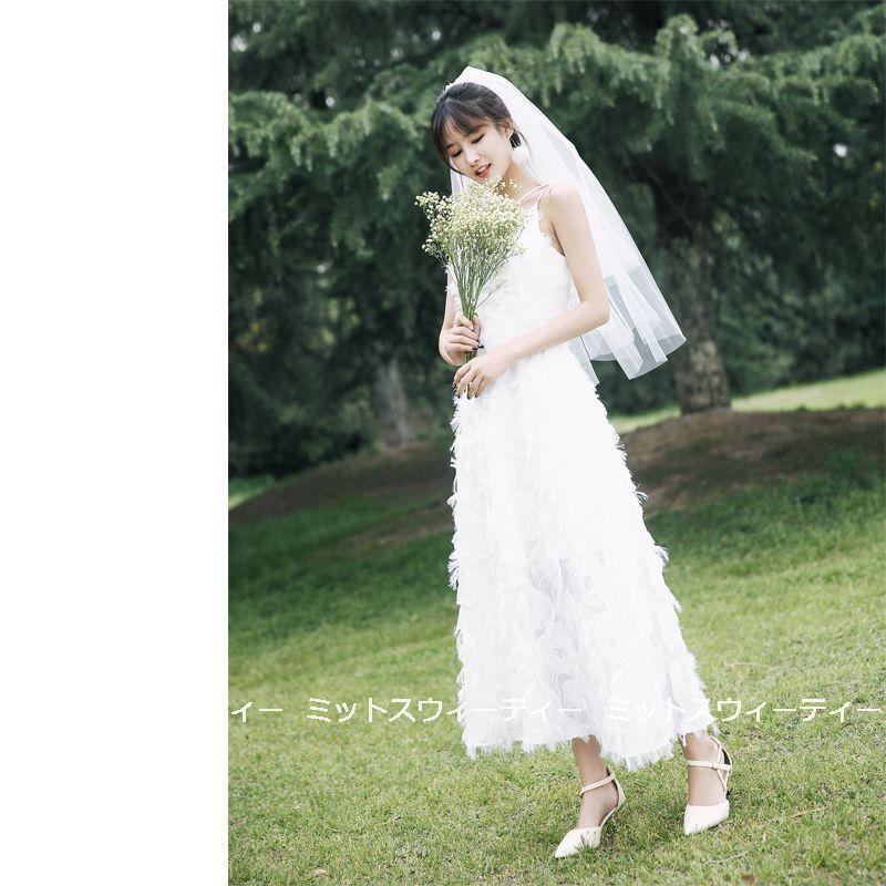 ウェディングドレス 二次会 前撮り 海外挙式 花嫁 フォト キャミソール リゾートドレス 結婚式 ブライダル パーティードレス ワンピース 軽い カジュアル ソフト_2