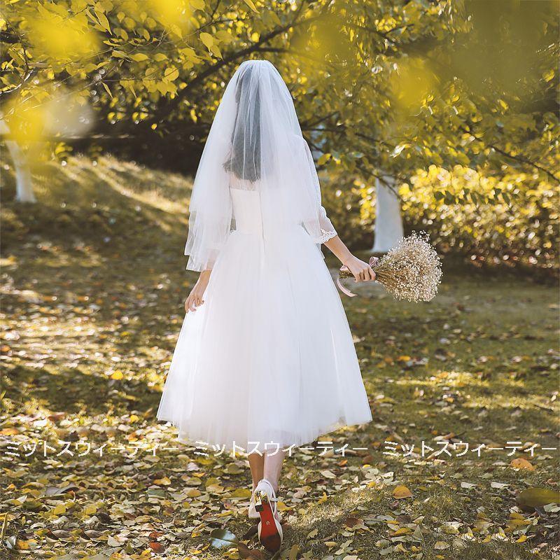 ウェディングドレス 二次会 リゾートドレス ミモレ丈スカート 結婚式