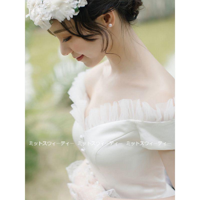 ウェディングドレス 二次会 ファスナー 編み上げ リゾートドレス 結婚式 ブライダル 前撮り 花嫁 フォト パーティードレス ワンピース ガーデンウェディング Wd686 ミットスウィーティー 通販 Yahoo ショッピング