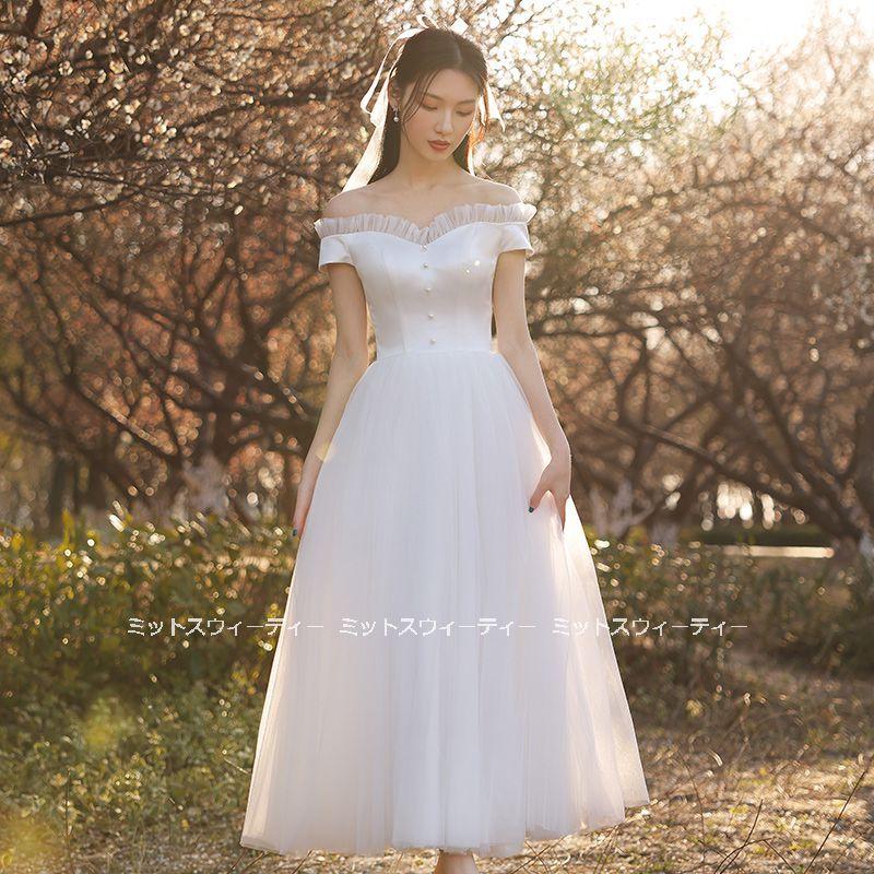 ウェディングドレス 二次会 ファスナー 編み上げ リゾートドレス 結婚式 ブライダル 前撮り 花嫁 フォト パーティードレス ワンピース ガーデンウェディング Wd686 ミットスウィーティー 通販 Yahoo ショッピング