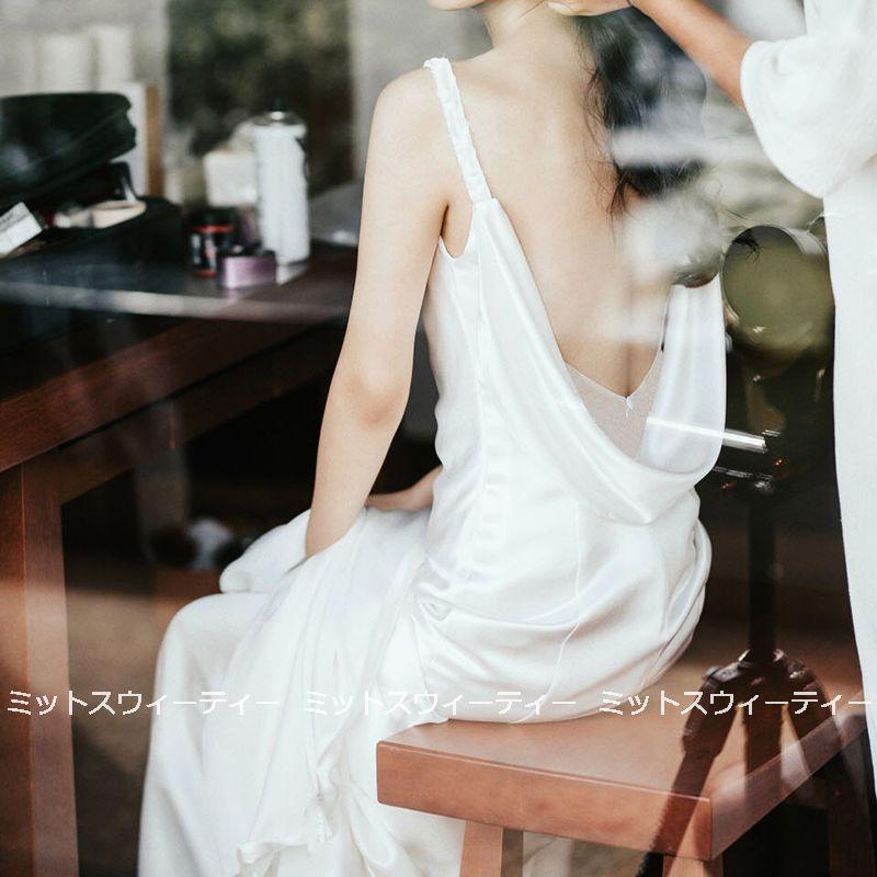 ウェディングドレス ロングドレス 花嫁 ウエディングドレス 海外挙式 フォトウェディング バックレス 披露宴 二次会 結婚式 リゾート ブライダル カジュアル