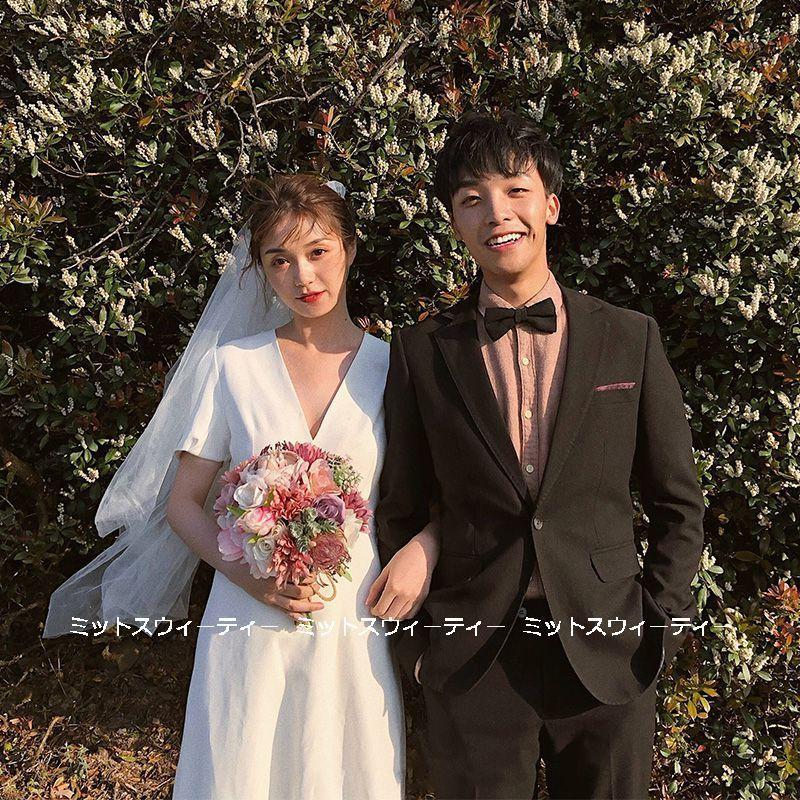 ウェディングドレス 花嫁 二次会 ウエディングドレス 結婚式 ミモレ丈  