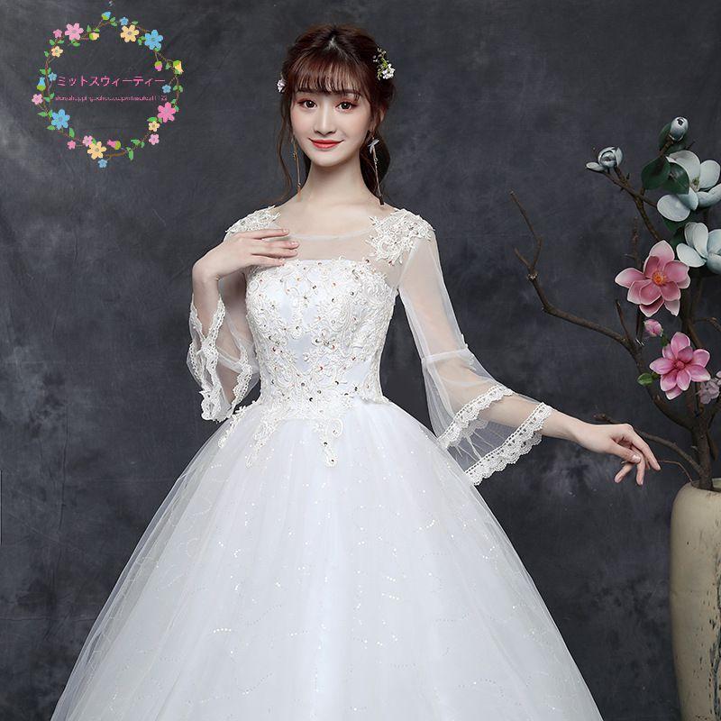 ウェディングドレス 花嫁 二次会 8xl ホワイト ベルスリーブ ウェディングドレス 花嫁 二次会 8xl ホワイト ベルスリーブ