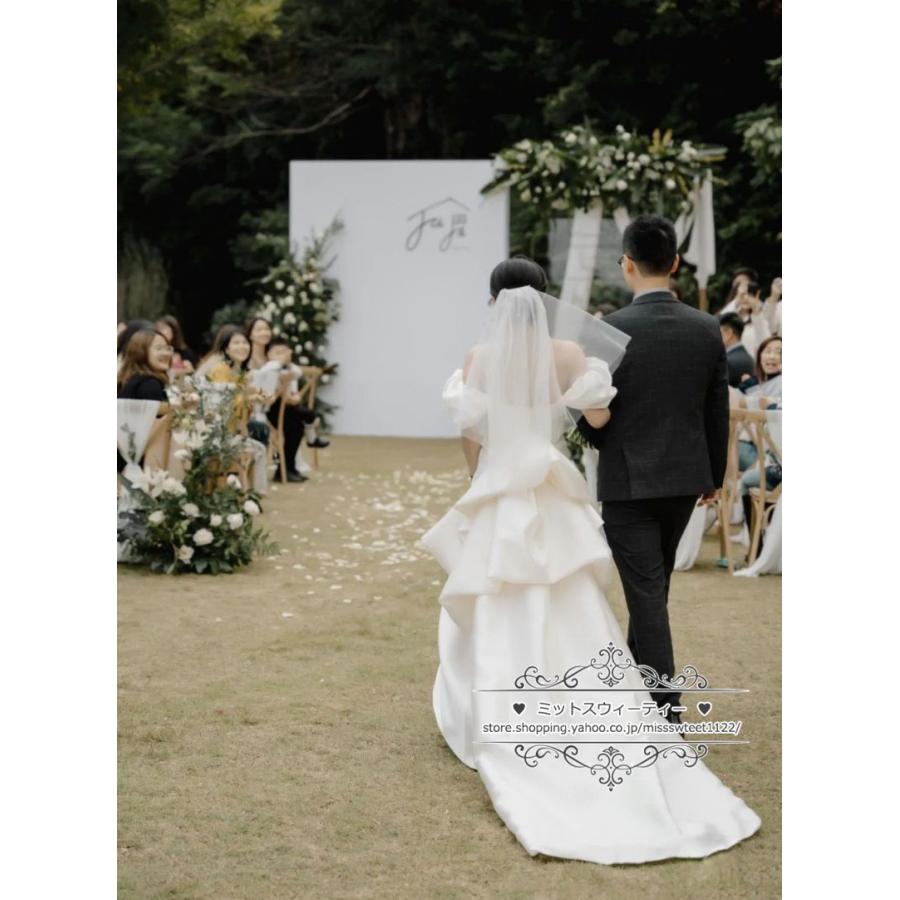 ウェディングドレス 二次会 結婚式 パフスリーブ ブライダル ウェディングドレス 二次会 結婚式 パフスリーブ ブライダル