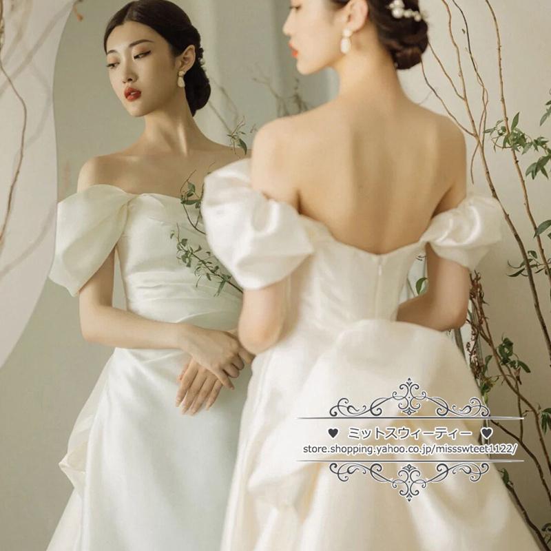 ウェディングドレス 二次会 結婚式 パフスリーブ ブライダル ウェディングドレス 二次会 結婚式 パフスリーブ ブライダル