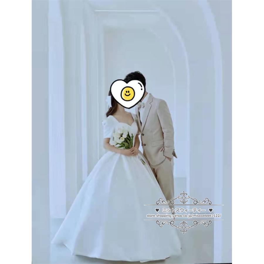 ウェディングドレス 二次会 結婚式 ブライダル ロングドレス 半袖