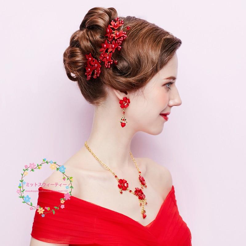 ティアラ クラウン ネックレス ピアス/イヤリング 3点セット 結婚式 髪