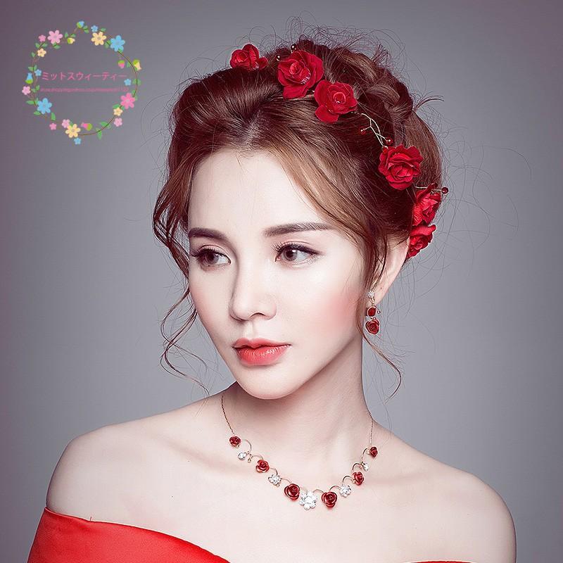 人気 ウエディング ヘッドドレス 安い ティアラ クラウン ネックレス イヤリング 結婚式 髪飾り 花嫁 パーティー 二次会 ブライダルアクセ 3点セット 披露宴 赤 pssjt135 ミットスウィーティー 通販 Yahoo ショッピング