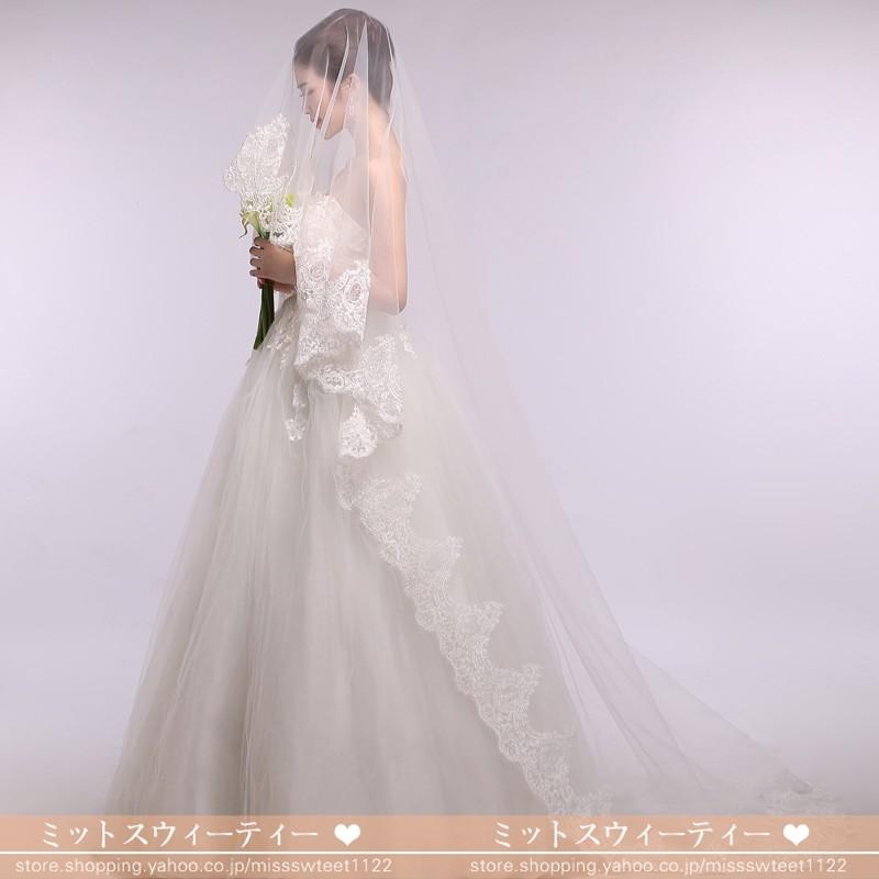 ロングベール ウエディングベール 結婚式 ベール 安い ブライダル 花嫁