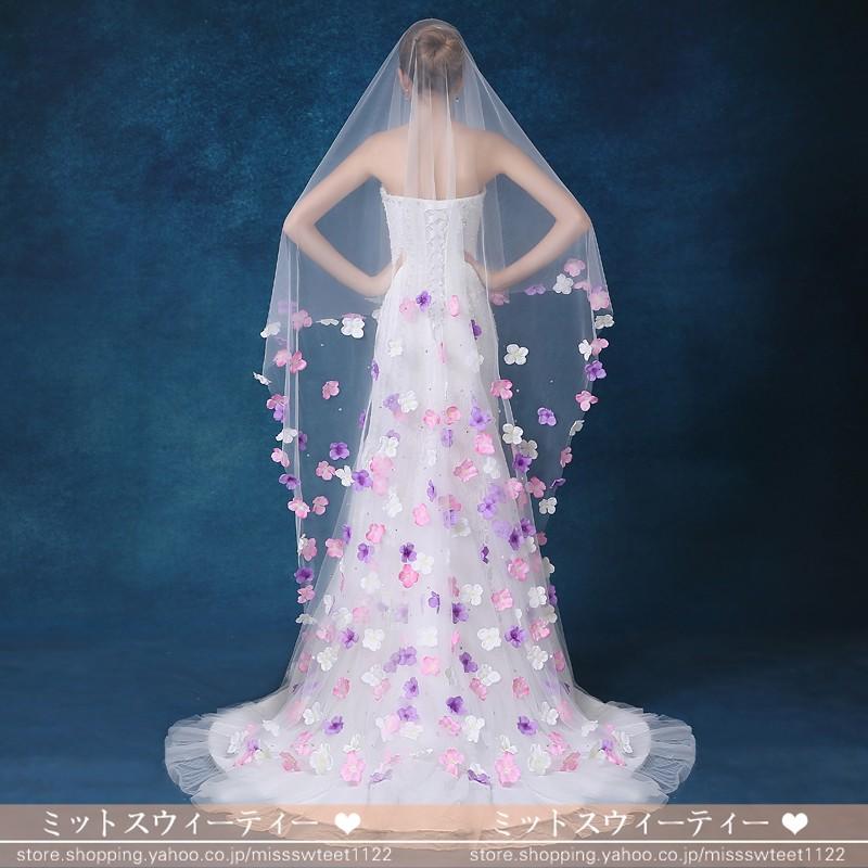 ロングベール カラー ウエディングベール 結婚式 ベール 安い ロングベール カラー ウエディングベール 結婚式 ベール 安い