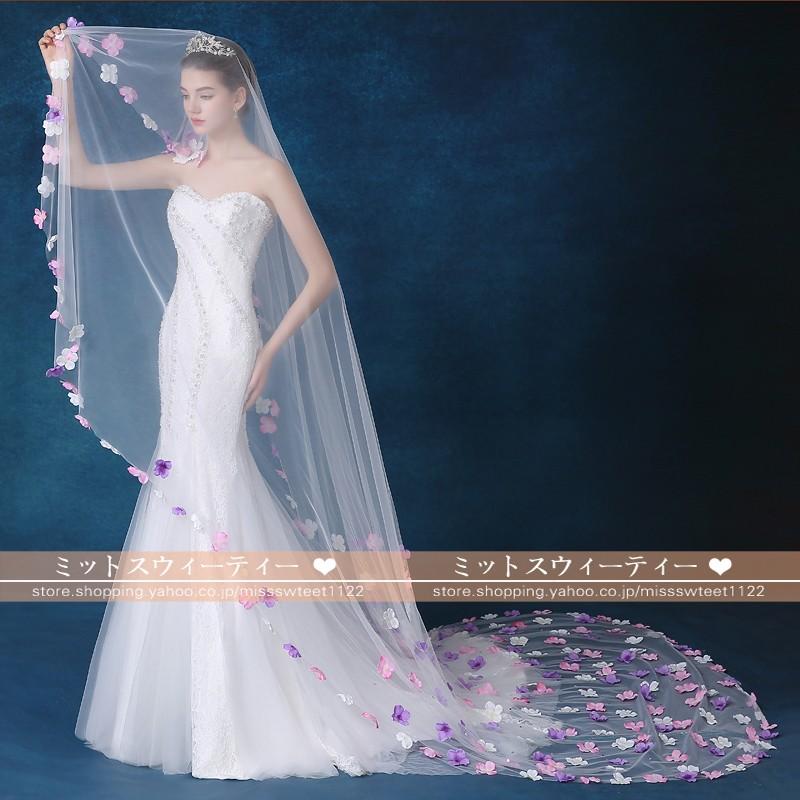 ロングベール カラー ウエディングベール 結婚式 ベール 安い ロングベール カラー ウエディングベール 結婚式 ベール 安い