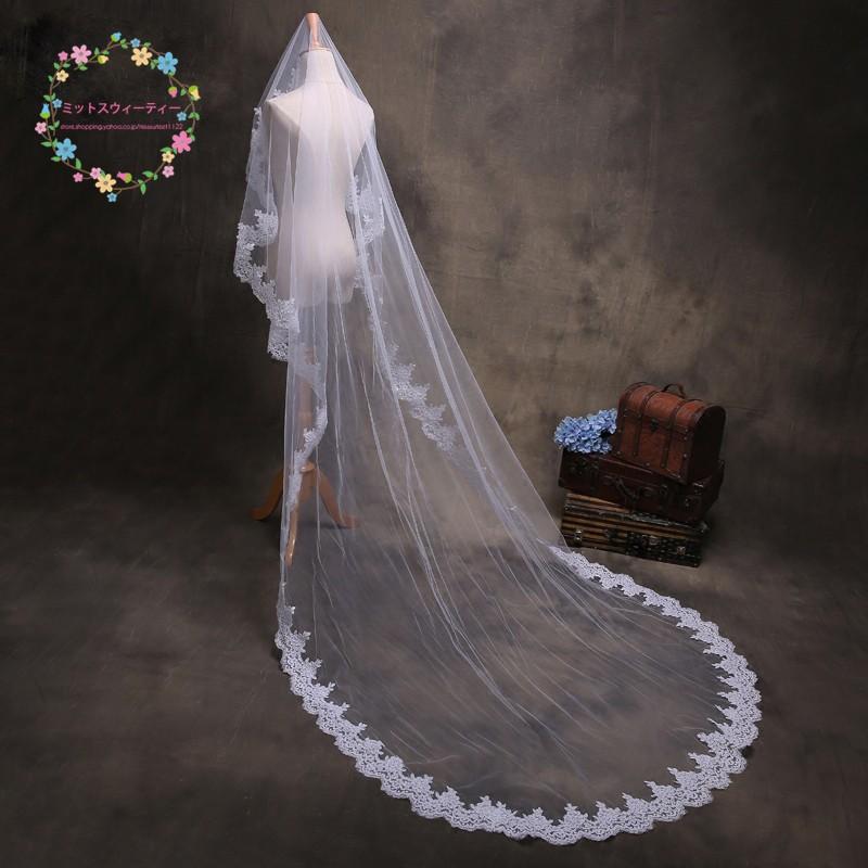 ウエディングベール ロング 安い ブライダル 結婚式用ベール 花嫁