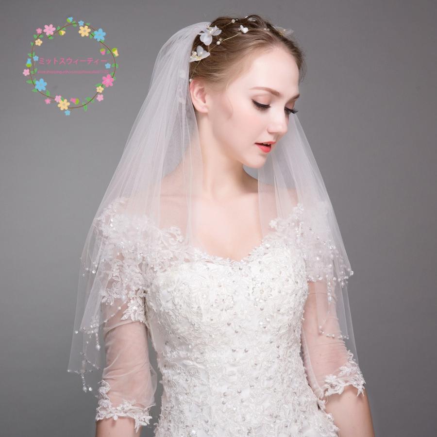 独創的 ウエディングベール 結婚式 ショートベール ロングベール 二次会 ベール コーム付き 安い ブライダル 花嫁 マリアベール パール 白 オフホワイト レース Aynaelda Com