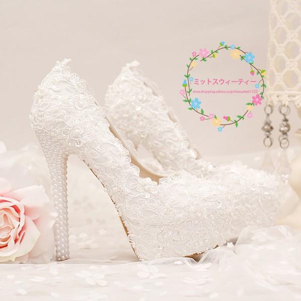 ブライダルシューズ 結婚式 ウェディングパンプス ハイヒール 二次会 パーティー パンプス ピンヒール 花嫁 ブライダル レディース靴 シンデレラ パール |  | 03