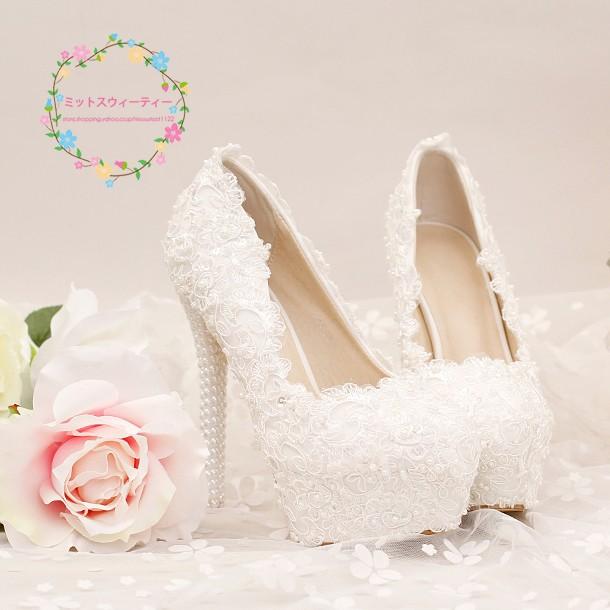 ブライダルシューズ 結婚式 ウェディングパンプス ハイヒール 二次会 パーティー パンプス ピンヒール 花嫁 ブライダル レディース靴 シンデレラ パール |  | 04